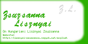 zsuzsanna lisznyai business card